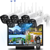 Sistema de cámaras de seguridad inalámbricas, 6 cámaras IP Wi-Fi para el hogar de 5.0MP, NVR de 10 canales, sistema de video vigilancia HD OHWOAI con antenas duales, detección de inteligencia artificial, audio bidireccional