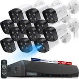 《𝟒𝐊 𝐔𝐥𝐭𝐫𝐚 𝟖.𝟎𝐌𝐏&𝟏𝟎𝟎𝐟𝐭 𝐍𝐢𝐠𝐡𝐭 𝐕𝐢𝐬𝐢𝐨𝐧》PoE Security Camera System with 2-Way Audio,12PCS 8MP IP Wired Security Camera with130° Wide Angle-Lens for Indoor Outdoor