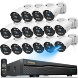 《Full HD 5MP & 80 Ft Night Vision》 CCTV Camera Security System for Indoor/Outdoor Use, 16 Channel DIY Surveillance System for 24/7 Continuous Recording