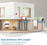 Sistema de cámaras de seguridad inalámbricas con 6 cámaras de vigilancia Wi-Fi para el hogar, resolución de 5.0MP, NVR de 10 canales, sistema de video vigilancia HD de OHWOAI con antenas duales, detección de IA, audio bidireccional