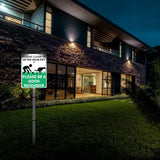 PLEASE CLEAN UP AFTER YOUR PET Yard Warning Sign Solar Powered, Rechargeable LED Illuminated Aluminum Sign with Stake, Reflective Outside Sign Light Up For Houses