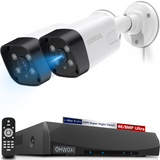 《𝟒𝐊 𝐔𝐥𝐭𝐫𝐚 𝟖.𝟎𝐌𝐏&𝟏𝟎𝟎𝐟𝐭 𝐍𝐢𝐠𝐡𝐭 𝐕𝐢𝐬𝐢𝐨𝐧》PoE Security Camera System with 2-Way Audio,2PCS 8MP IP Wired Security Camera with130° Wide Angle-Lens  for Indoor Outdoor