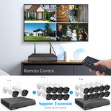 《𝗗𝘂𝗮𝗹 𝗔𝗻𝘁𝗲𝗻𝗻𝗮𝘀 & 𝟮-𝗪𝗮𝘆 𝗔𝘂𝗱𝗶𝗼》5.0MP Wireless Security Camera System Outdoor with Night Vision,Wireless Home Wi-Fi Video Surveillance 10 channel NVR Kit for 24/7 Record