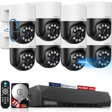 《𝗧𝗿𝘂𝗹𝘆 𝟰𝗞/𝟴𝗠𝗣 & 𝗣𝗧𝗭 𝗖𝗼𝗻𝘁𝗿𝗼𝗹》PoE Outdoor Security Camera System with 2-Way Audio,Home Video Surveillance System