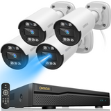 《Full HD 5MP & 80 Ft Night Vision》 CCTV Camera Security System for Indoor/Outdoor Use, 4 Channel DIY Surveillance System for 24/7 Continuous Recording