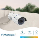 Sistema de cámaras de seguridad inalámbricas con 2 antenas, NVR de 10 canales de 5.0MP, 6 cámaras IP CCTV WI-FI de 3.0MP para hogares, Sistema de seguridad de video vigilancia HD de OHWOAI