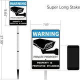 PRIVATE PROPERTY Reflective Video Surveillance Yard Sign, Aluminum Home Security Sign with Stakes, Anti-UV, Rustproof, Waterproof, 9*7inch