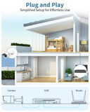 Sistema de cámaras de seguridad POE, NVR POE de 8 canales, 4 cámaras IP Poe de 5.0MP, Sistema de Vigilancia de Video para el Hogar OHWOAI con Detección de IA, Audio, Cableado para Interiores y Exteriores, IP67