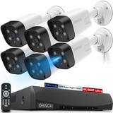 《𝟒𝐊 𝐔𝐥𝐭𝐫𝐚 𝟖.𝟎𝐌𝐏&𝟏𝟎𝟎𝐟𝐭 𝐍𝐢𝐠𝐡𝐭 𝐕𝐢𝐬𝐢𝐨𝐧》PoE Security Camera System with 2-Way Audio,6PCS 8MP IP Wired Security Camera with130° Wide Angle-Lens for Indoor Outdoor