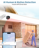 《𝟒𝐊 𝐔𝐥𝐭𝐫𝐚 𝟖.𝟎𝐌𝐏&𝟏𝟎𝟎𝐟𝐭 𝐍𝐢𝐠𝐡𝐭 𝐕𝐢𝐬𝐢𝐨𝐧》PoE Security Camera System with 2-Way Audio,12PCS 8MP IP Wired Security Camera with130° Wide Angle-Lens for Indoor Outdoor