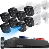 《𝟒𝐊 𝐔𝐥𝐭𝐫𝐚 𝟖.𝟎𝐌𝐏&𝟏𝟎𝟎𝐟𝐭 𝐍𝐢𝐠𝐡𝐭 𝐕𝐢𝐬𝐢𝐨𝐧》PoE Security Camera System with 2-Way Audio,8PCS 8MP IP Wired Security Camera with130° Wide Angle-Lens  for Indoor Outdoor