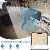 Sistema de cámaras de seguridad inalámbricas con 6 cámaras de vigilancia Wi-Fi para el hogar, resolución de 5.0MP, NVR de 10 canales, sistema de video vigilancia HD de OHWOAI con antenas duales, detección de IA, audio bidireccional