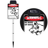 Beware of Dog Sign Solar Powered,Funny Dog Warning Signs for Private Property,Reflective yard signs with stakes,Aluminum Metal Sign,Dogs on Premises Sign,Security Street Sign 10x7 Inches