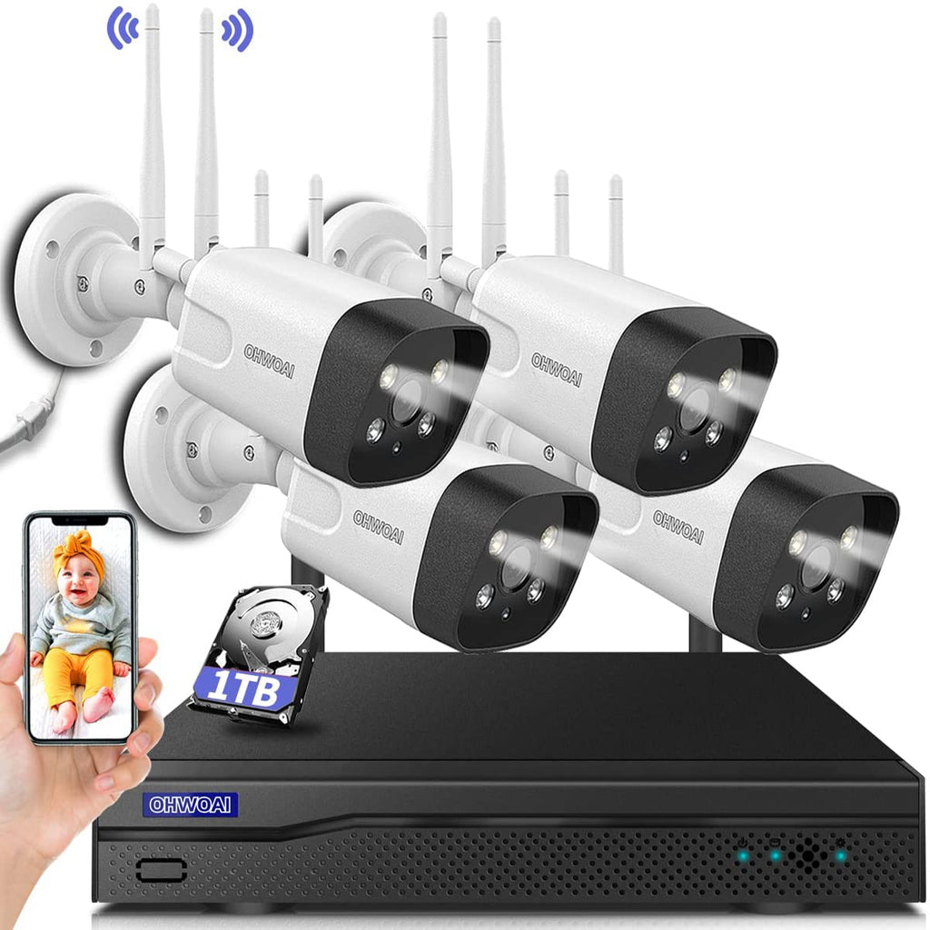 Sistema De 6 Camaras Vigilancia 1080P Seguridad Para Casa Exterior Con  Disco 1TB